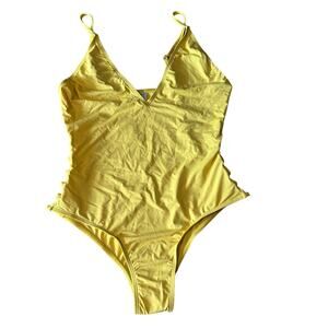 Dippin' Daisy's Vine One Piece Caged Side swimsuit Yellow Large